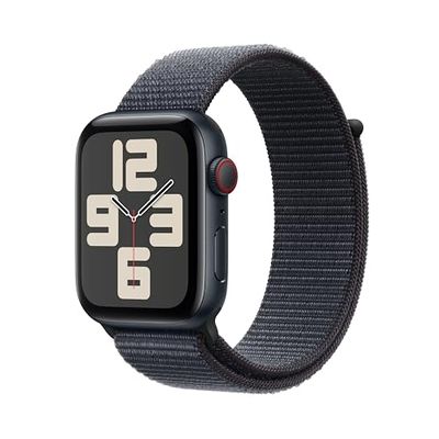 Apple Watch SE (2ª gen.) GPS + Cellular 44 mm Smartwatch con cassa in alluminio Mezzanotte e cinturino Sport Loop Inchiostro. Tracker per fitness e sonno, Rilevamento incidenti, Carbon Neutral