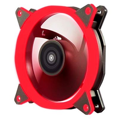 UNYKAch Ventilador Ordenador CANDY 20 RING LED Rojo, 120 mm, Ultra Silencioso, con Soporte de Goma y 7 Aspas