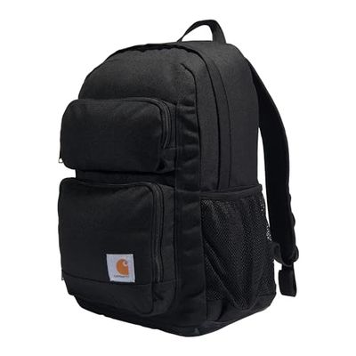 Carhartt Compartimento único, paquete duradero con funda para portátil y base resistente a la abrasión Duravax, mochila clásica de 27 L (negro), talla única