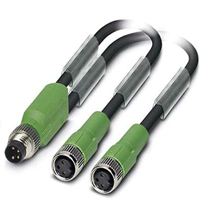 PHOENIX CONTACT SACC-MINFS-4CON-PG 9 kontakter, universal, 4-stifts, bussning rak 7–8 tum UNF, A kodning, skruvanslutning, zinkgjuten rännmaterial, förnicklad, kabelskruvning Pg9