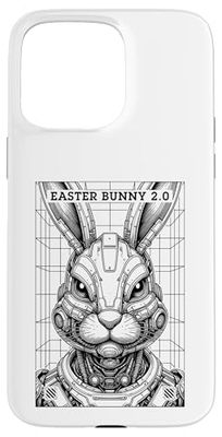 Lapin de Pâques amusant 2.0 Gamer Robot Cyborg Android Cyberpunk Coque pour iPhone 15 Pro Max