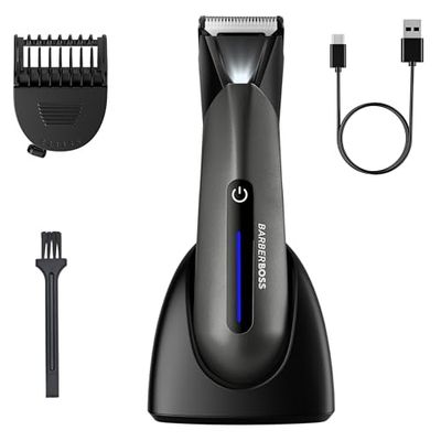 BarberBoss Men’s Body Groomer– Ball Trimmer Men, Men’s Pube Trimmer, Rechargable Body Groomer, Waterproof Grooming Tool for Men