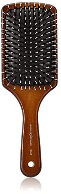HERCULES SÄGEMANN - 9047 Paddle Brush | Escova de cabelo natural | Escova de cerdas de javali com cerdas de poliamida | Escova de cuidado para cabelos compridos | Madeira escura