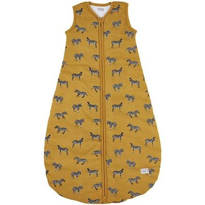 Meyco Baby Zebra Animal Slaapzak gevoerd (van 100% katoen, met ritssluiting rondom, huidvriendelijk, kreukbestendig, perfecte pasvorm, maat: 62), honing goud