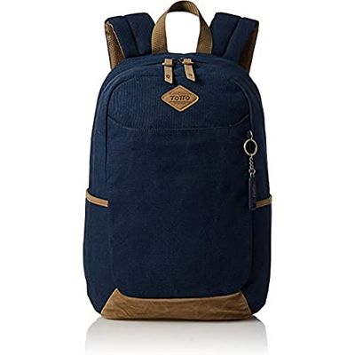 TOTTO Jaideny Rugzak, inhoud 16 liter, pc-tas, ergonomische rug, S-riem voor extra comfort, duurzaam, bedrukt in blauw gemêleerd en bruin, Meerkleurig, L, Etnisch