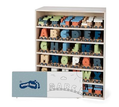 small foot Présentoir Train Alphabet Polaire en Bois, 180 pièces, 12597