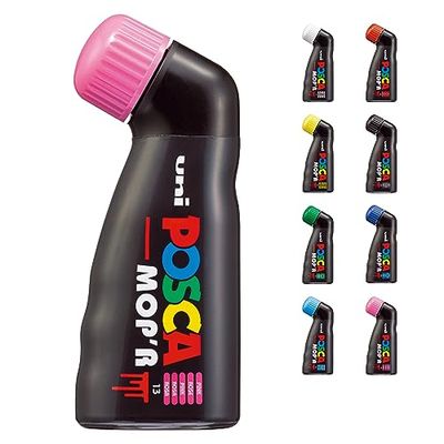 POSCA - Uni Mitsubishi Pencil - Marqueur MOP'R - Pointe Ronde XXL 3-19 mm - Forme Ergonomique, Corps Semi-Rigide - Marqueur Peinture À Base d'Eau - Tout Support - Rose
