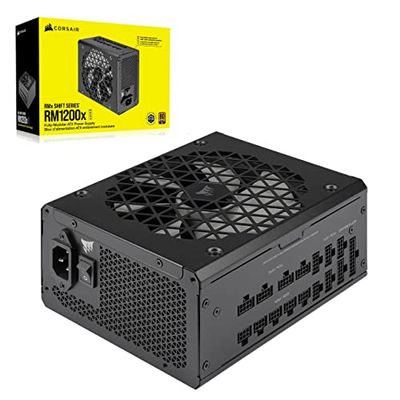 Corsair RM1200x SHIFT Alimentatore ATX Interamente Modulare - Interfaccia Modulare Laterale - Compatibilità con ATX 3.0 e PCIe 5.0 - Modalità della Ventola Zero RPM - Nero