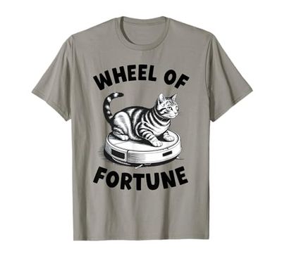 Wheel of Fortune Cat On Robot Vacuum Cleaner Cat T-Shirt