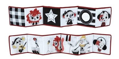 Tiny Love Livre recto verso, Livre bébé, 0 mois+, Livre sensoriel bébé, collection Black & White, 6 activités ludiques, Soutient les sens, Motricité et vue, Jouet pour le ventre, Tiny Rockers