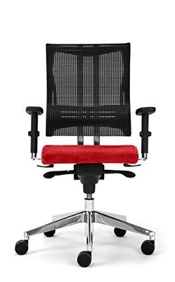 Nowy Styl Net-Motion-Silla de Oficina sin reposacabezas, Tela, Rojo Sempre, Talla única