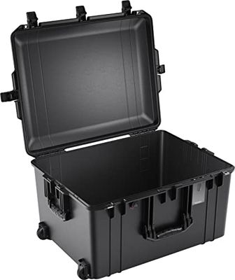 PELI 1637 Air Trolley Protettivo Leggero Con Ruote E Maniglia Retrattile Per Camera E Droni, Impermeabile E Anti Polvere, 89L Di Capacità, Fabbricato In USA, Senza Schiuma, Colore: Grigio