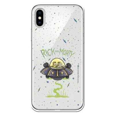 Personalaizer Fodral för iPhone X - XS - Rick och Morty UFO - Transparent TPU
