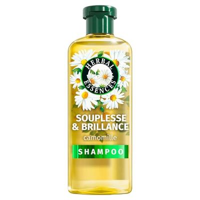Herbal Essences Souplesse & Brillance Shampooing Camomille 250ml Cheveux Frisés et Ternes plus Souples et Brillants, Extrait de Camomille et Ingrédients d’Origine Naturelle