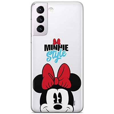 ERT GROUP mobiltelefonfodral för Samsung S21 originalt och officiellt licensierat Disney mönster Minnie 027 optimalt anpassad till formen på mobiltelefonen, gedeeltelijk transparant