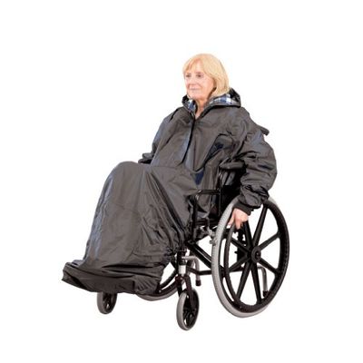Homecraft Poncho Imperméable pour Fauteuil Roulant, Couverture Intégrale, Doublé, Avec Manches et Ceinture Élastiques pour un Ajustement Parfait, Ouvertures pour Accès aux Poignées du Fauteuil