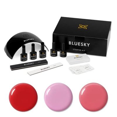 Bluesky Gel Nail Polish Starter Kit - Summer 2023, Gel Nail Kit with 24W UV LED Lamp Nail Dryer, 3 x 10ml Gel Nail Polishes, Cleanser Wipes, Top and Base Coat, Nail File and Buffer