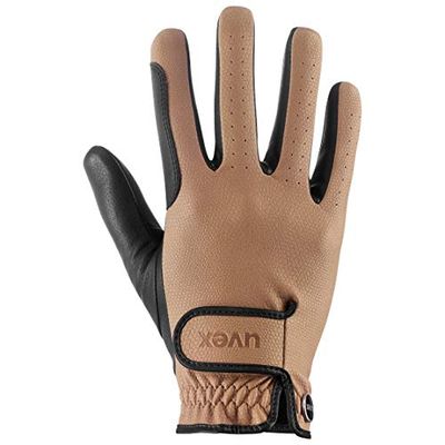 uvex Tensa II - Durable Riding Gloves for Men and Women - Excellent Grip & Highly Durable - Touchscreen-Compatible - Caramel-Black - 7.5