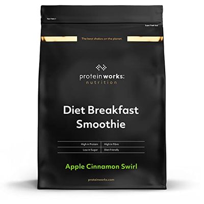 Protein Works - Diet Breakfast Smoothie | Petit-déjeuner sur le pouce | Hyperprotéiné et peu sucré | 36 Portions | Pomme Et Cannelle | 2kg