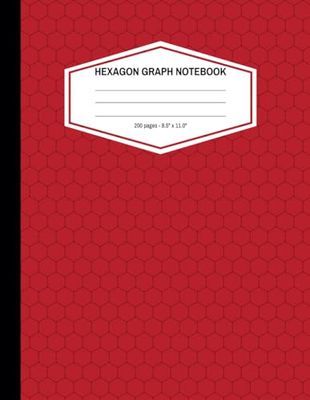 Hexagon Paper Composition Notebook: Hex Graph Paper (Large Hexagon) | 200 Sheets | 8.5 x 11'' | Red