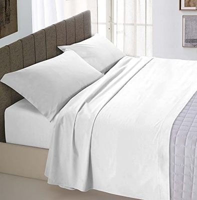 Italian Bed Linen Beddengoedset "Natural Colour", wit/wit, klein tweepersoonsbed