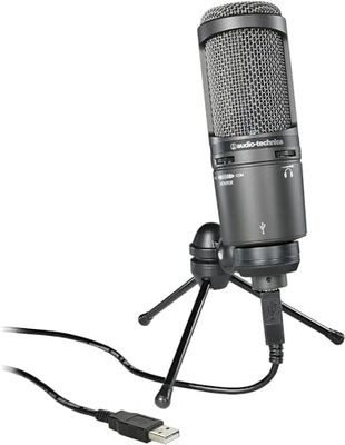 Audio-Technica AT2020USB+ Cardioïde Condensatormicrofoon (USB-aansluiting) voor voice-over, podcasting, streaming en opname