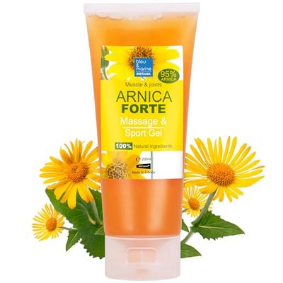 Arnica Gel FORTE & Concentrato 90% di Estratto di Arnica BIO da Agricoltura Biologica. Gel Massaggi Muscolari e Articolari. Idratante per la Pelle - 200 ml