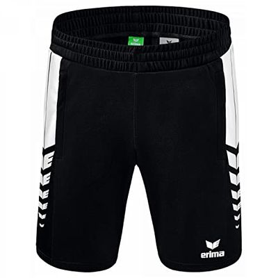 Erima Six Wings Worker Pantaloncini, Uomo, Nero/Bianco, L