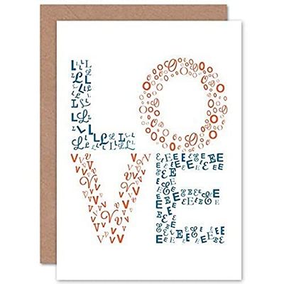 Fine Art Prints Typography Love Letters Greetings Card