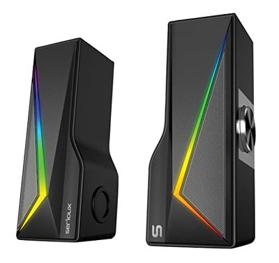 Serioux 2.0 Gaming Speakers Blys X167, RGB Lighting, Bluetooth, Zwart