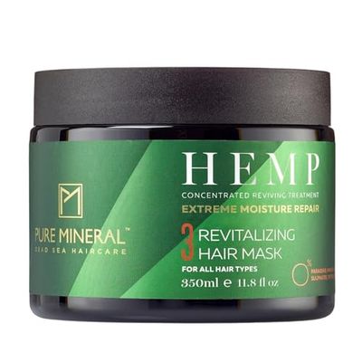 Pure Mineral - Masque Capillaire au Chanvre pour Cheveux Profondément Nourris - Hydratant, Revitalisant, Minéraux Mer Morte - Sans sulfates, parabènes, petrolates - 350ml