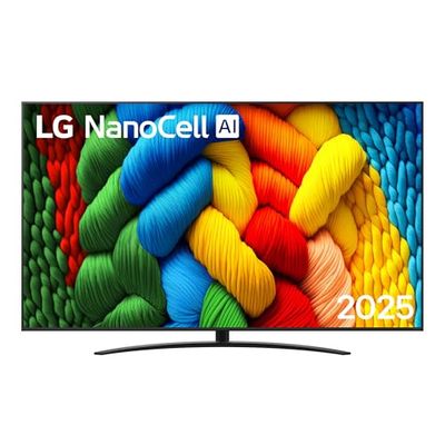 LG NanoCell AI NANO81 86 pollici, Smart TV 4K, Processore α7 Gen8, Tecnologia NanoCell, webOS con AI e telecomando puntatore AI, Filmmaker mode, Gaming con VRR 4K@60Hz, 86NANO81A6A 2025