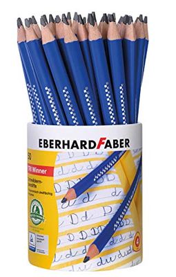Eberhard Faber 510050 - TRI Winner leer-schrijven potlood, metalen etui met 50 potloden, met onbreekbare stift, ergonomische driehoekige vormgeving, om te schrijven, tekenen, illustreren en schetsen