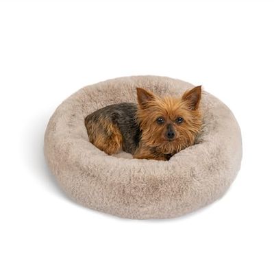 Best Friends by Sheri SnuggleSoft Lit apaisant en Fausse Fourrure pour Chiens et Chats, Marron, Taille XS, 45,7 x 45,7 cm