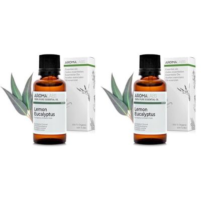 BIO - Huile essentielle EUCALYPTUS CITRONNÉ - 30mL - 100% Pure, Naturelle, Chémotypée et Certifiée AB - AROMA LABS (Marque Française) (Lot de 2)
