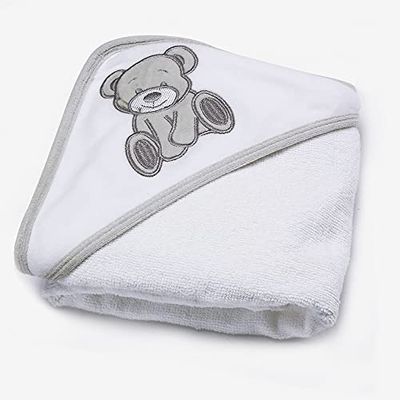 TROIS KILOS SEPT - Capa de banho para bebés luva de banho correspondente - veludo macio - toalha - presente para bebés - misto (menino e menina) - urso de peluche
