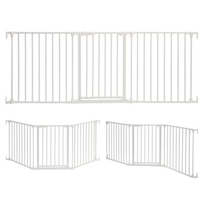 Dreambaby Discovery 3-Panel FLEX Configure Adapta Folding Child Safety Gate - Fits Opening from 74.5cm - 195cm wide and 74cm Tall - with Smart Stay Open Feature & One Way Stopper- White