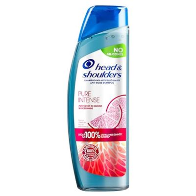 Head & Shoulders Pure Intense Purification En Douceur Shampooing Antipelliculaire 6x250 ml, Aux Agrumes, Pour Cuir Chevelu Gras, Jusqu’à 100 % des pellicules éliminées