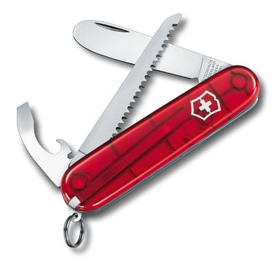 Victorinox, My First Victorinox, Coltellino Svizzero, Originale, Multiuso, Campeggio, 9 Funzioni, Lama, grande with rounded tip, Apriscatole