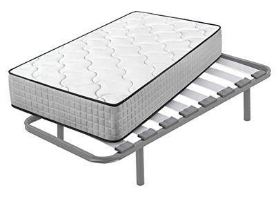 Cama express Colchón Viscoelástico Top Dream + Somier Hermes con 4 Patas 32 cm, Medida : 80 x 200 cm