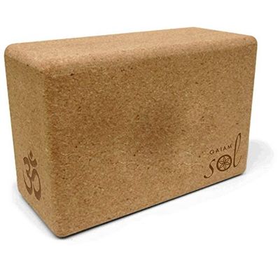 Gaiam Sol yogablok van natuurlijk kurk, 4 inch x 6 inch x 9 inch