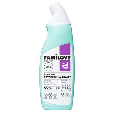 YOPE Gel limpiador de inodoros | FAMILOVE | Limpieza de baños | Descalcificación | Bactericida | Elimina manchas y sarro | Actualiza | 97% ingredientes naturales | Lavanda soleada | 750ml