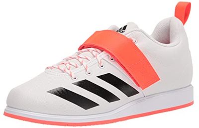 adidas Men's Powerlift 4 Weightlifting Track and Field Shoe, White/Black/Solar Red, 14