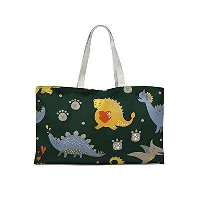 Bonamaison Printed Tote Bag, Reusable Grocery Bag, Shopping Bag, Machine Washable, Foldable, Canvas Cloth Bag with Handles, 47x42 Cm