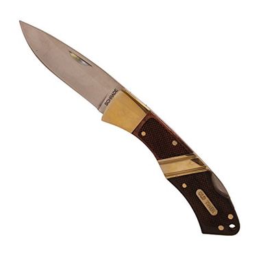 Schrade Navaja en marron y aluminio Mountain Beaver OLD TIMER