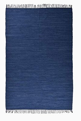Theko Young Fashion 420135 Tapis Classique résistant en 100% Coton Bleu 700 cm Dimensions : 180 x 120 cm