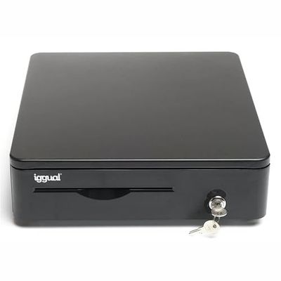 glowster Cajón Portamonedas 38 cm, Color Negro, 4 Compartimentos, Ideal para organizar Efectivo y Mejorar la gestión de cobros en Comercio.