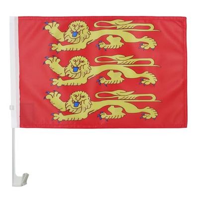 AZ FLAG - Drapeau Haute-Normandie Pour Décoration Voiture Avec Attaches En PVC Et Système d'Accroche - Car Flag Haut-Normand - France - 100% Polyester - 50g - 45x30 cm