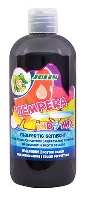 JOLLY Tempera Kids Mix peinture, peinture liquide, flacon de 1L rose, couleurs lumineuses et opaques, peut être peint non dilué ou avec de l'eau, utilisable sur tous les matériaux