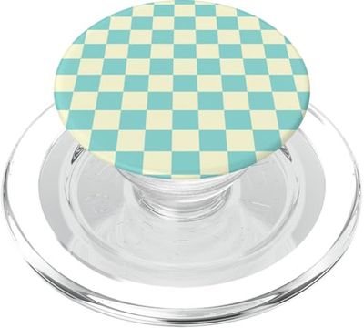 Tablero de ajedrez clásico a cuadros verde claro PopSockets PopGrip para MagSafe
